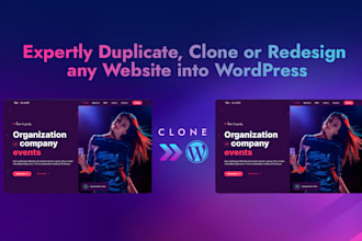 duplicate copy, clone or redesign any websites into wordpress