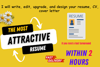 write, design, edit, and create resume cv,  and cover letter