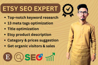 optimize etsy listing by SEO title, tags and etsy product description