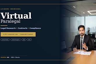 be your virtual paralegal for legal research, contracts, and compliance support