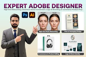 be your expert graphic designer for adobe photoshop and illustrator tasks