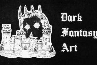 draw dark fantasy art and horror illustration