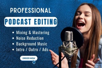 edit your audio podcast, clean podcast and mix podcast in daw