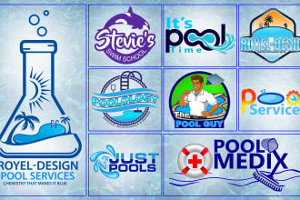 do pro swimming pool, pool cleaning,pool repair logo design
