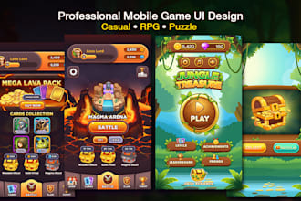 design professional mobile game UI, hud and game screens