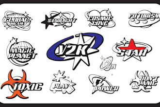 custom y2k streetwear logo design high quality