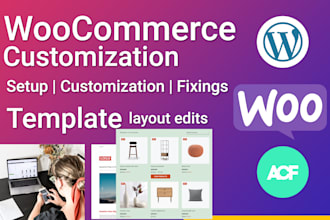 customize woocommerce default pages, edit functionality