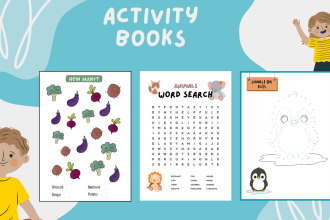 create activity book pages for kids for kdp
