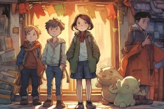 draw cute children comic cartoon in this style