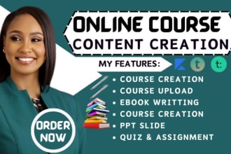 create online course creation, training manual, course content, lesson plan