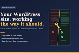 fix wordpress issues, errors, mobile responsive issues