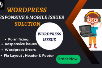 fix wordpress issues, errors, mobile responsive issues