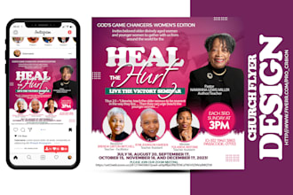 design church flyer, event, poster and social media flyer