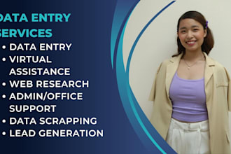 do fast and affordable data entry and admin support work