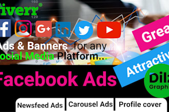 design creatives for facebook ads, instagram ads, linkedin ads,google ads