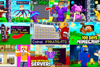 design amazing minecraft thumbnails within 24 hours