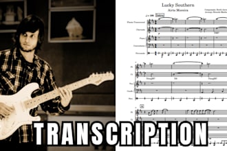 transcribe any song to sheet music, tabs, chords or midi