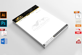 design stunning business letterhead and stationery items