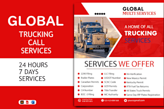 do design freight broker, logistics, trucking flyer, vehicle car wash flyer