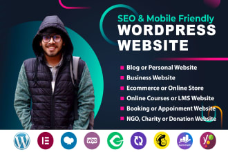 do wordpress website design and development, SEO and mobile friendly