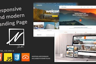create a responsive website, includes domain and host, html, css and js