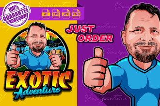 create unique mascot cartoon, character logo