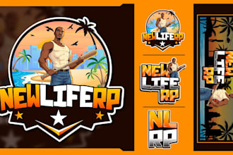 do fivem roleplay logo with banner, overlays, panels, screens