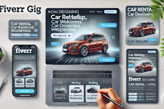design car rental, car dealership or any booking wordpress website