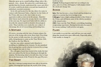 write a backstory for your character