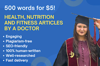 write health, nutrition and fitness blogs as a doctor