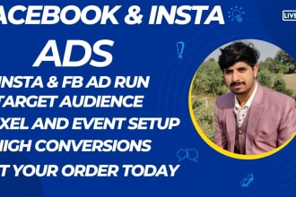 set up ads facebook and insta marketing advertising