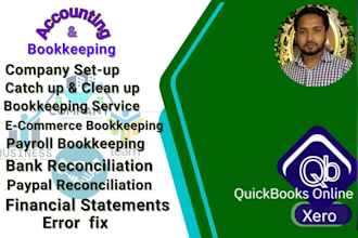 do bookkeeping, setup, and error fix in quickbooks and xero