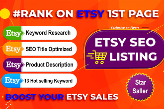 do etsy SEO listing with titles, product descriptions, and tags to boost sales