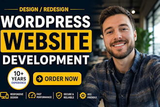 do wordpress website development and redesign or create wordpress website design