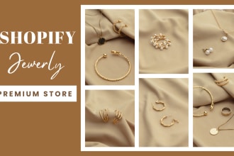 build luxury jewelry shopify website, bracelets, rings, necklace shopify setup
