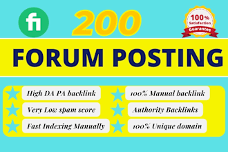 provide high authority and quality dofollow forum posting SEO backlinks manually