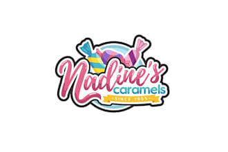 unique candy company stand logo design