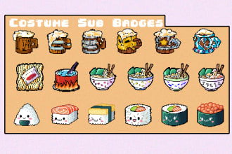 custom pixel art sub badges for twitch, youtube and more