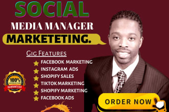 be your social media marketing manager, content creation, tiktok shop, instagram