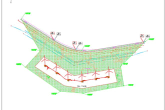 a topographic survey and a contour map using  topography