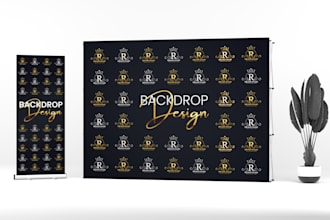 design event backdrop, step and repeat, trade show booth banner