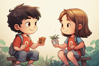 create cute children comic