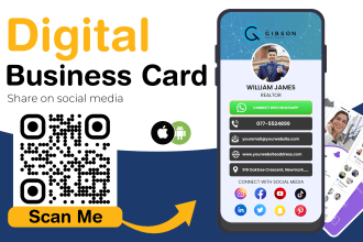 design mobile digital business card with qr code