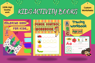 design kids worksheet, activity book and coloring pages for amazon kdp