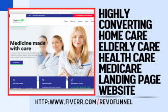 design home care medicare leads capture landing page medicare, home care website