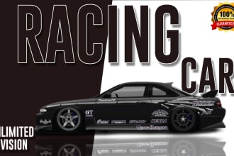 design livery, professional, stunting and unique racing car wrap