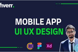 do mobile app ui ux design, wireframes in figma