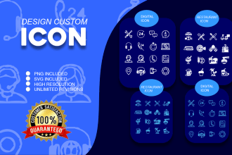 make custom line icon,website social media app icon,restaurant icon line cartoon