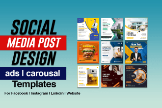 design digital marketing social media post, face book,instagram,website post,ads