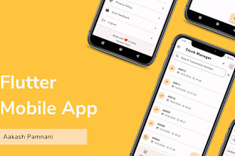 develop, debug, fix flutter mobile apps with custom UI UX